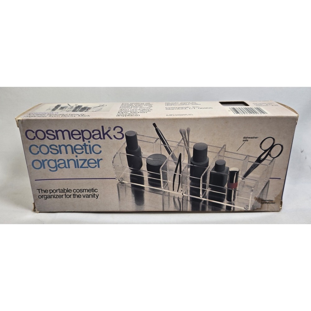 CosmePak 3 NOS Acrylic Organizers Makeup Organizer Drawer Cosmetic Vnt
